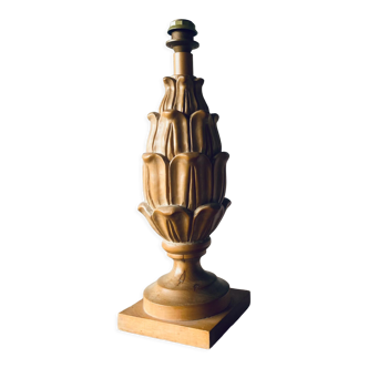 Large carved wooden lamp