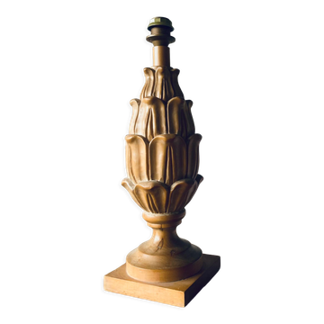 Large carved wooden lamp