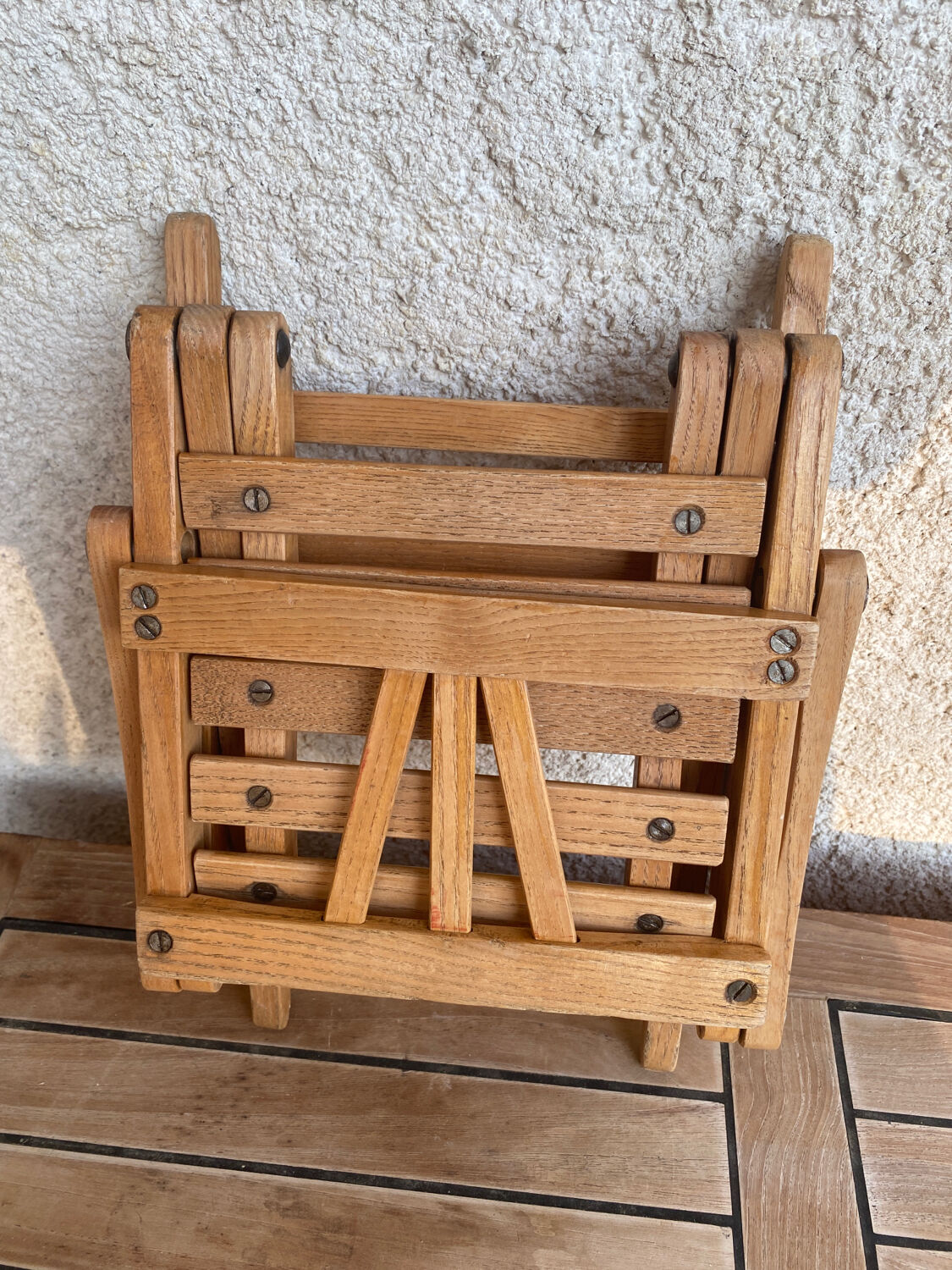 Folding wooden chair for doll