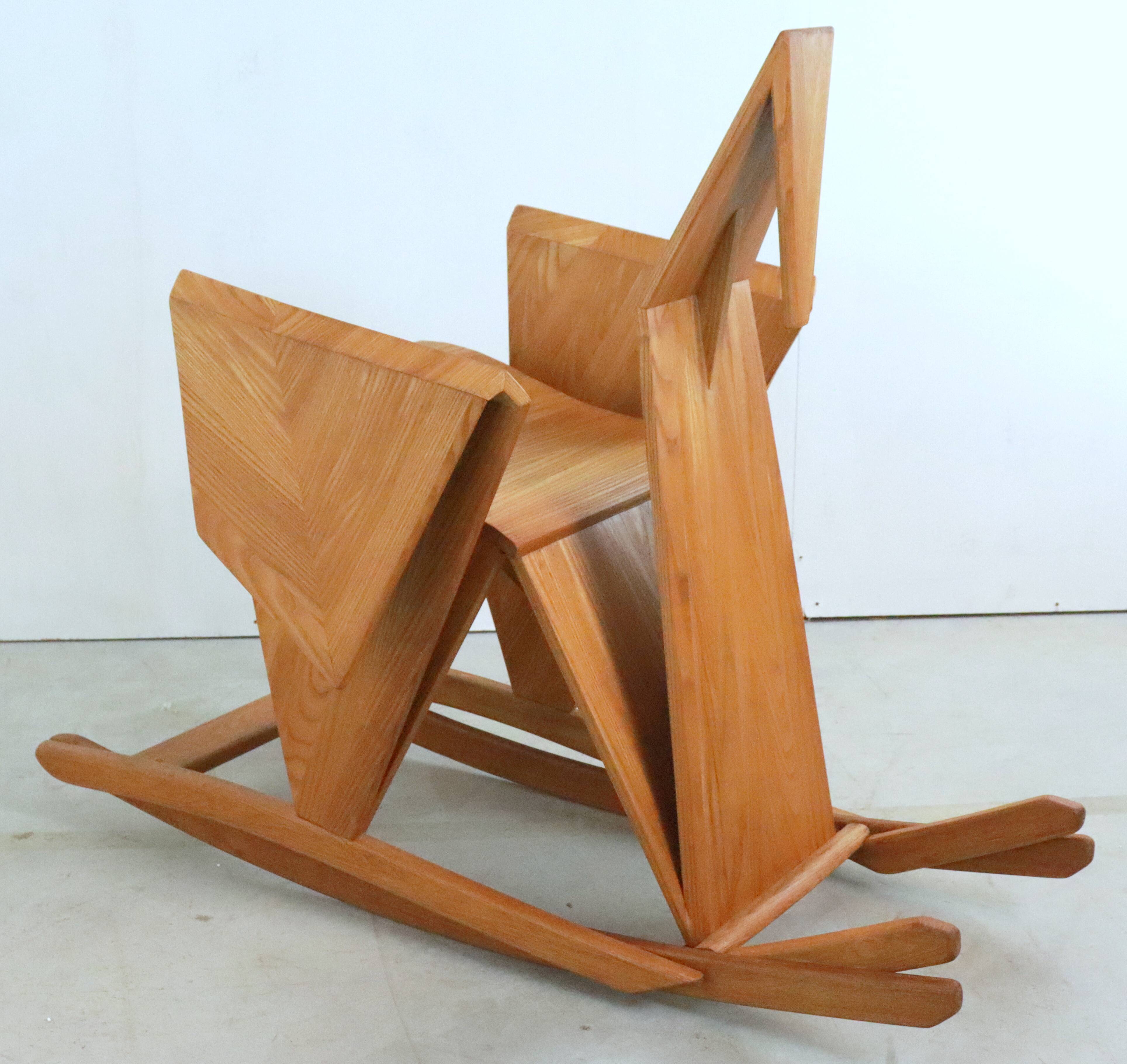 Sculptural rocking chair origami bird