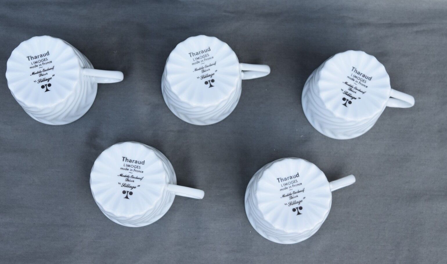 6 coffee cups and saucers Tharaud Limoges form valençay sillage model