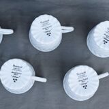 6 coffee cups and saucers Tharaud Limoges form valençay sillage model