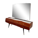 Crédence en bois avec miroir Vittorio Dassi Italie 1960