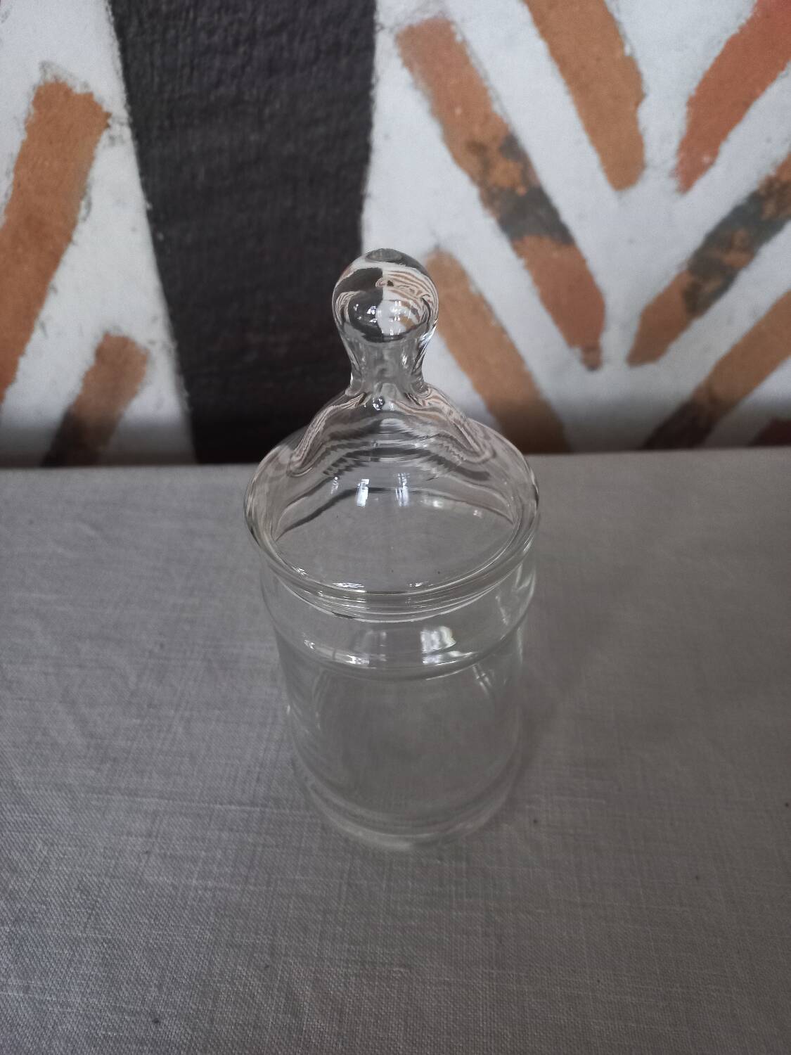 Transparent glass jar