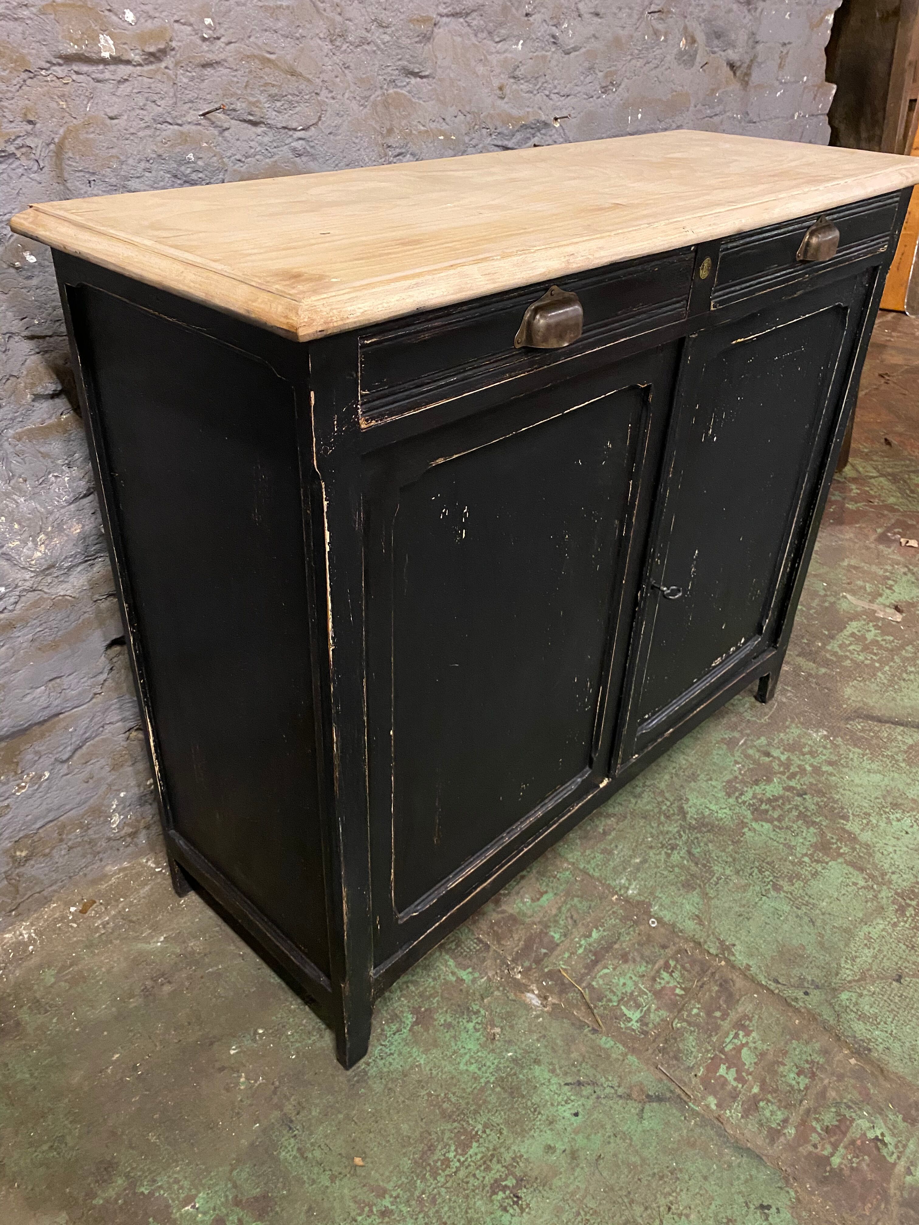 Vintage Parisian black patinated buffet