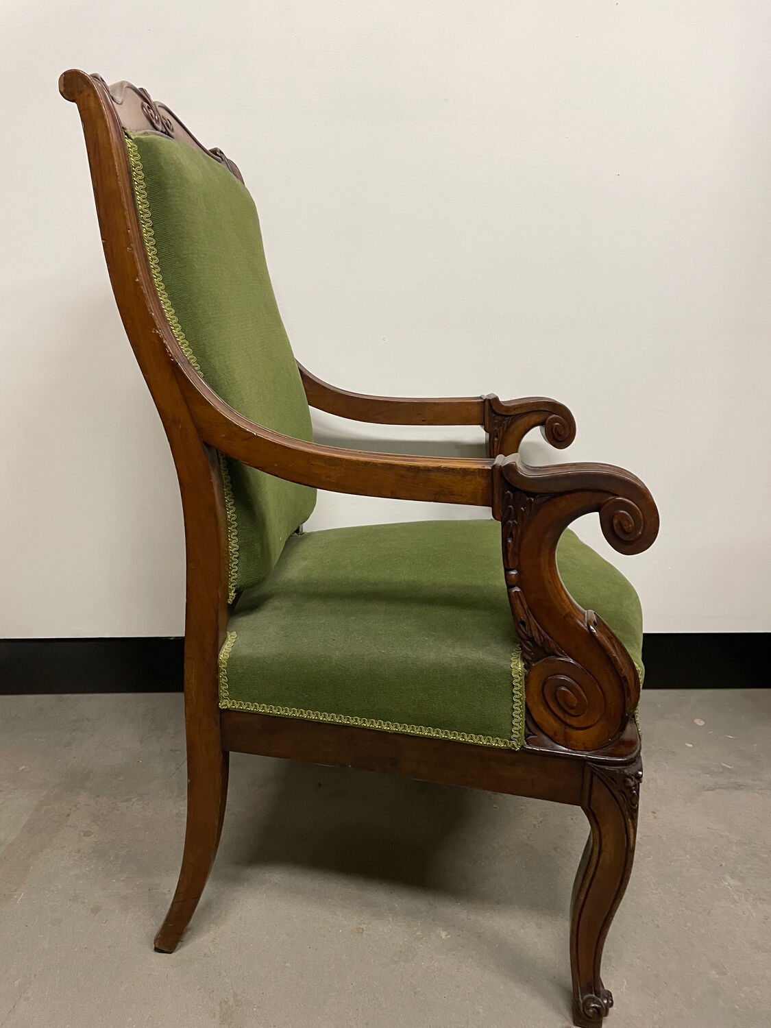 Fauteuil d’époque Napoléon III en acajou