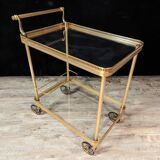 70s brass and gilded bronze serving trolley