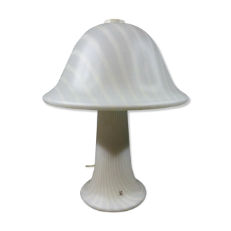 Striped glass mushroom table lamp by Peill & Putzler, Germany 1970's
