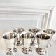 6 vintage stainless steel ice cream cups in the shape of a tumbler.