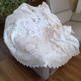 Hand crocheted bed cover or plaid