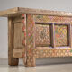 Antique polychrome carved low cabinet in pine – Xinjiang, circa 1900