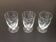 1930s 3 Glasses on pedestal Chiseled floral decoration