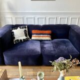Beautiful Hay sofa in navy blue velvet — good condition