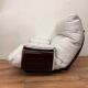 Armchair and ottoman Marsala in white leather by Michel Ducaroy for Ligne Roset