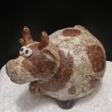 Vache en grès craquelé