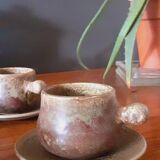 Vintage stoneware coffee set from the 60s, Maine Sars Pottery