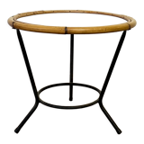 Round rattan side table