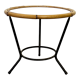 Round rattan side table