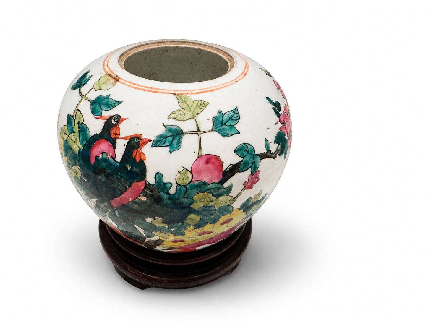 Cache-pot en porcelaine chinoise « famille rose »