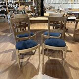 4 chairs with midnight blue velvet seats