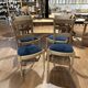 4 chairs with midnight blue velvet seats