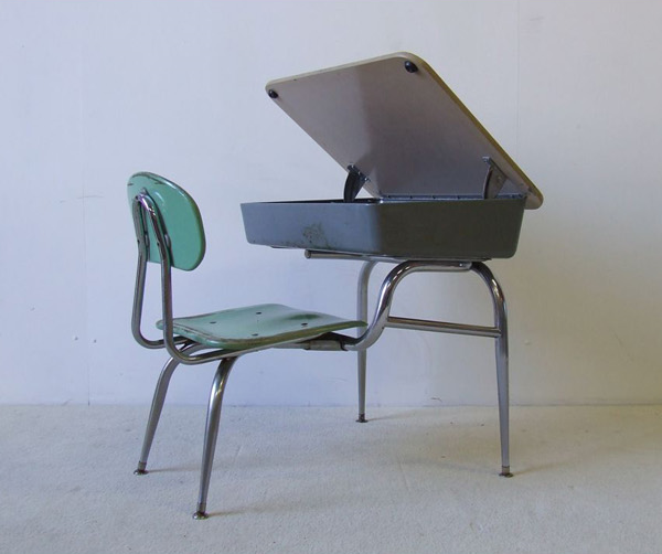Fiberglass School Desk by Bargen for Schoolco 1950s