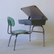 Fiberglass School Desk by Bargen for Schoolco 1950s