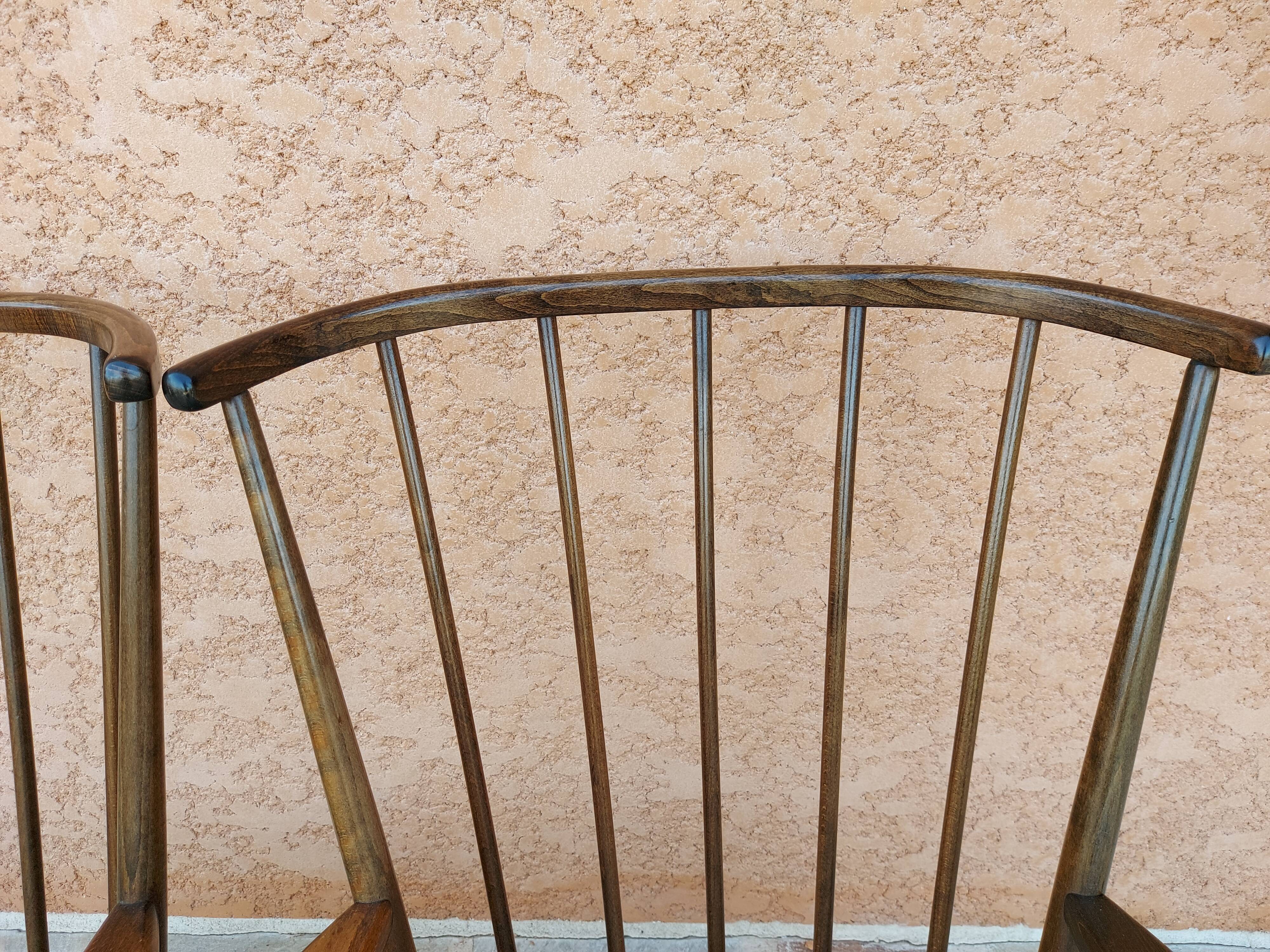 Pair of Baumann fan lounge chairs vintage 1965