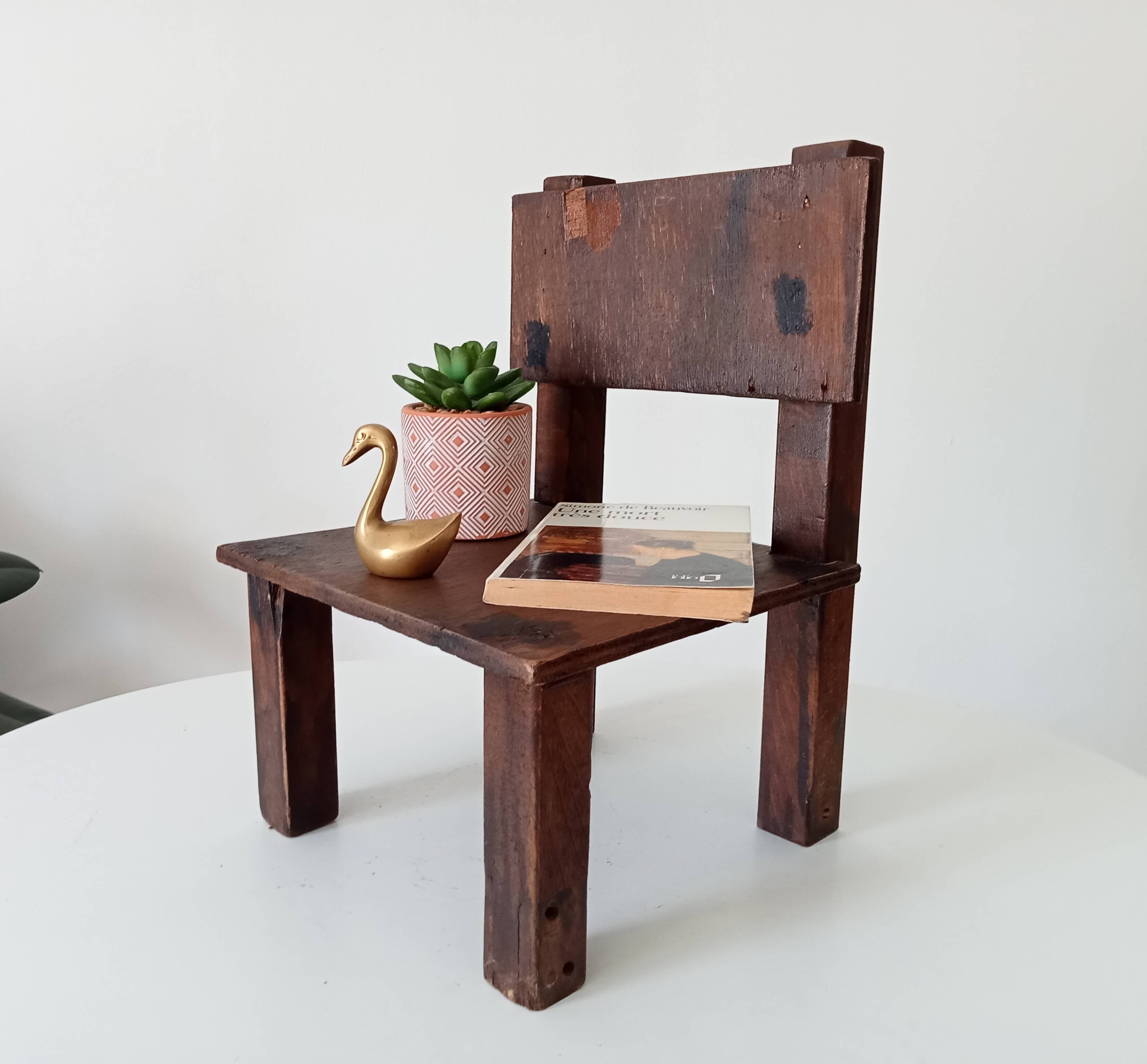 Antique children's chair, folk art, early 20th century