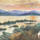 Old sunset painting painting early 20th century