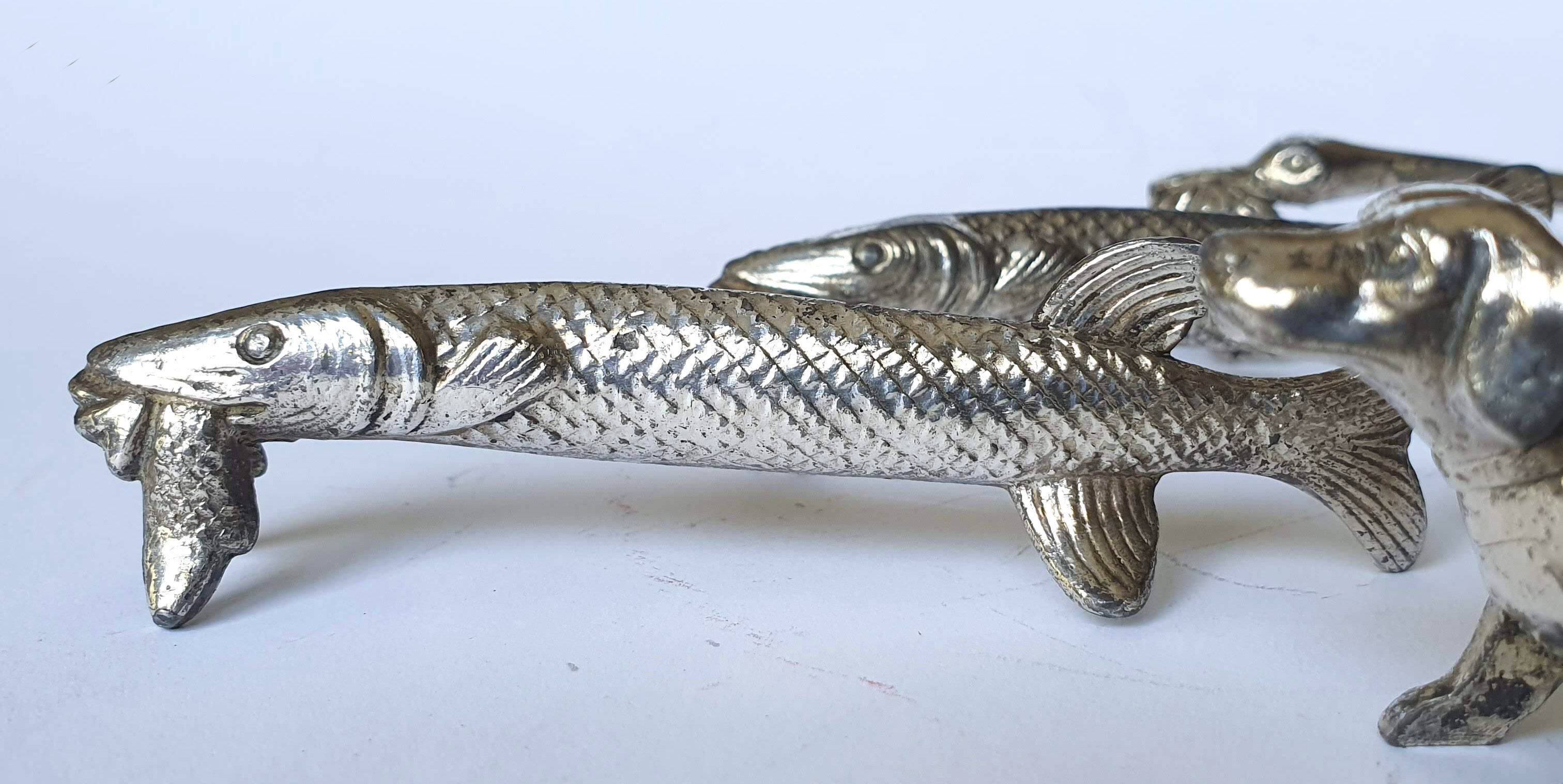 Silver metal knife holder