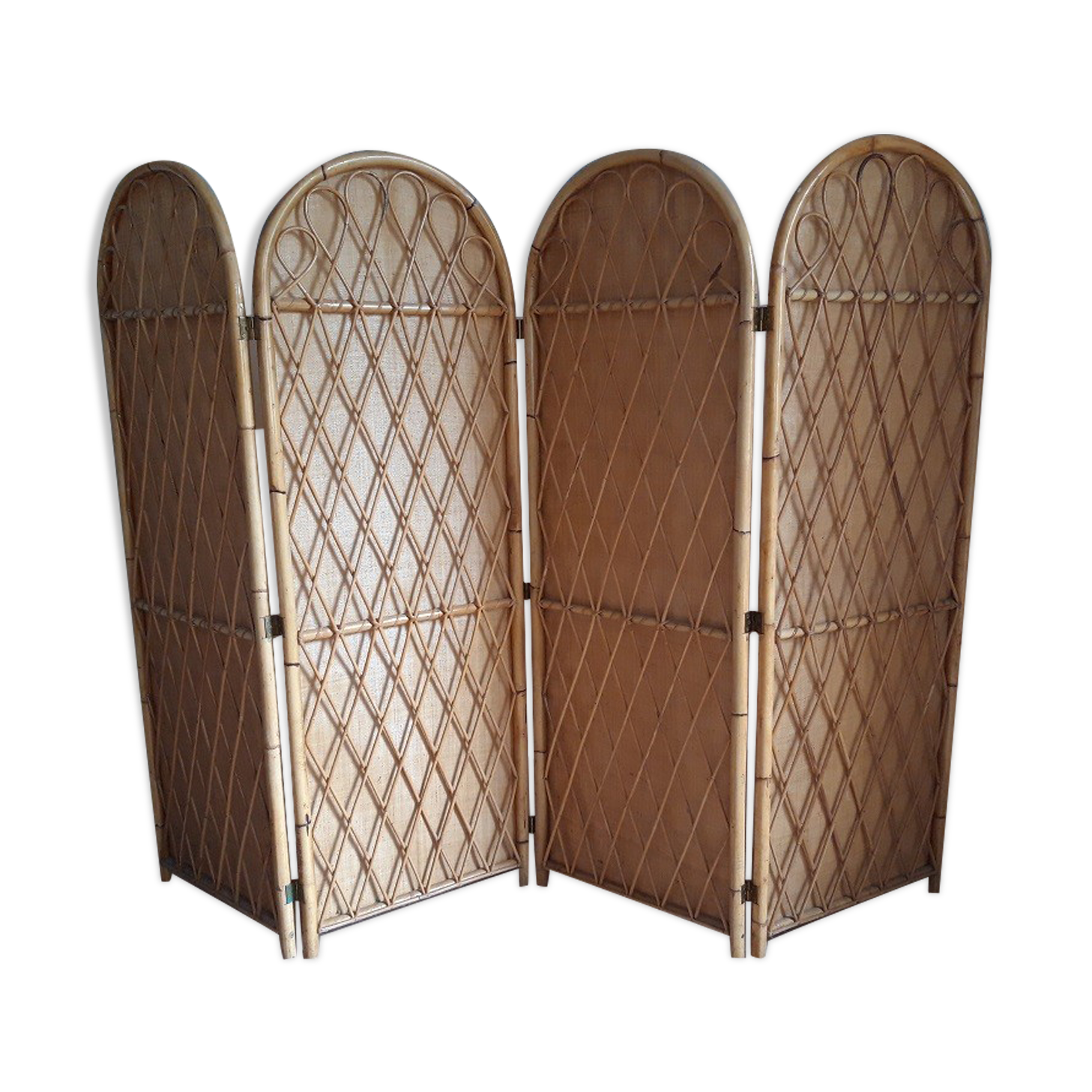 Rattan screen 1960 4 leaves