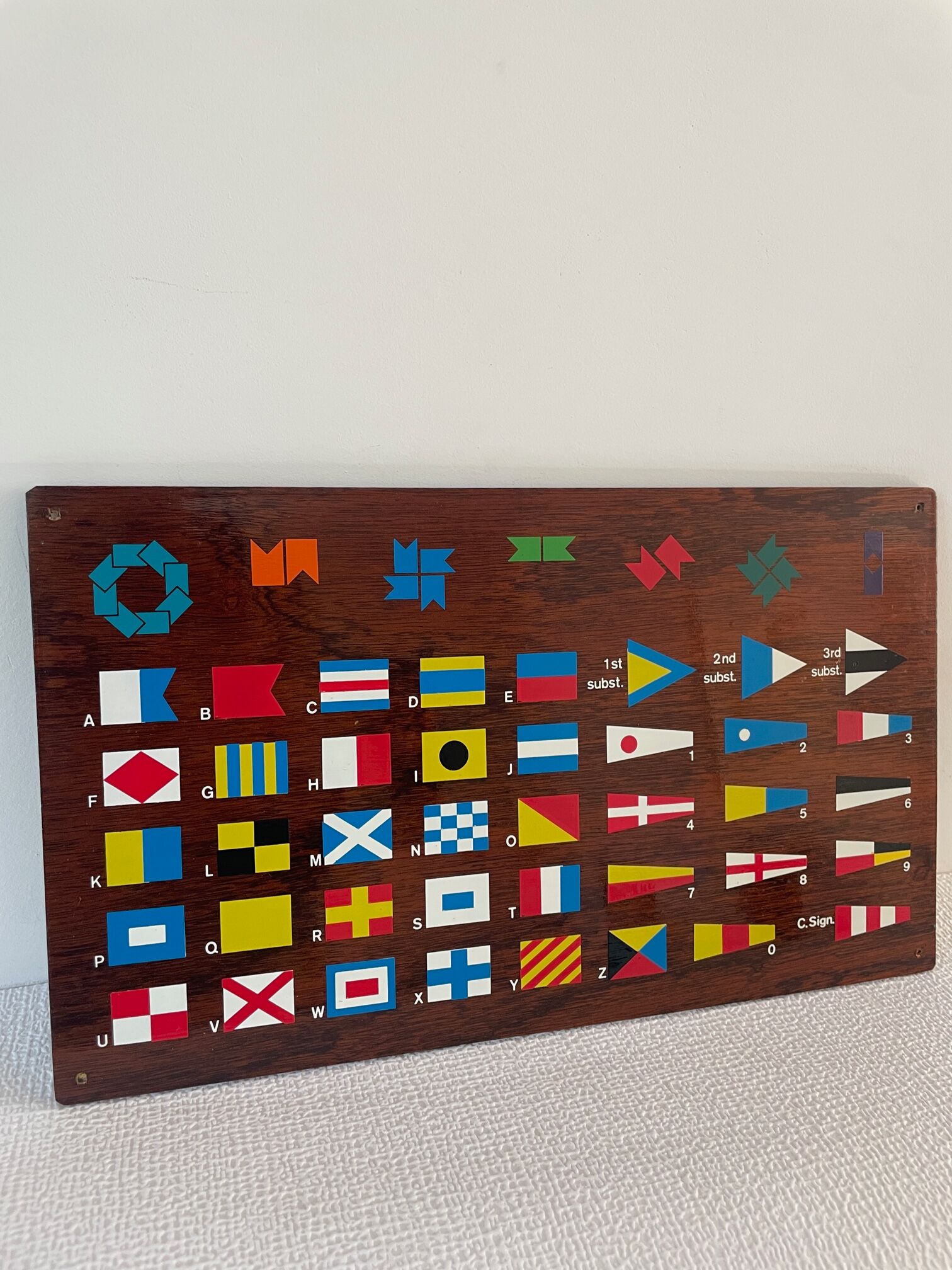 Wooden plaque international flag code