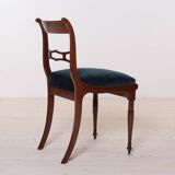 Ensemble de salle à manger Biedermeier, table ronde et quatre chaises, 19e siècle