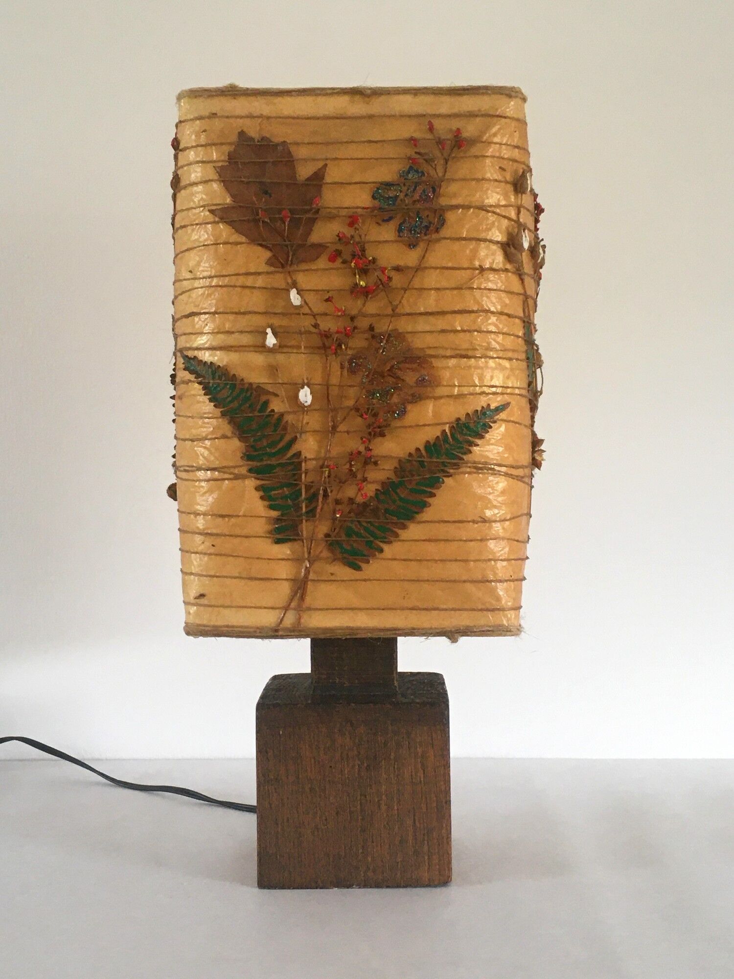 Vintage lamp in solid wood 70s