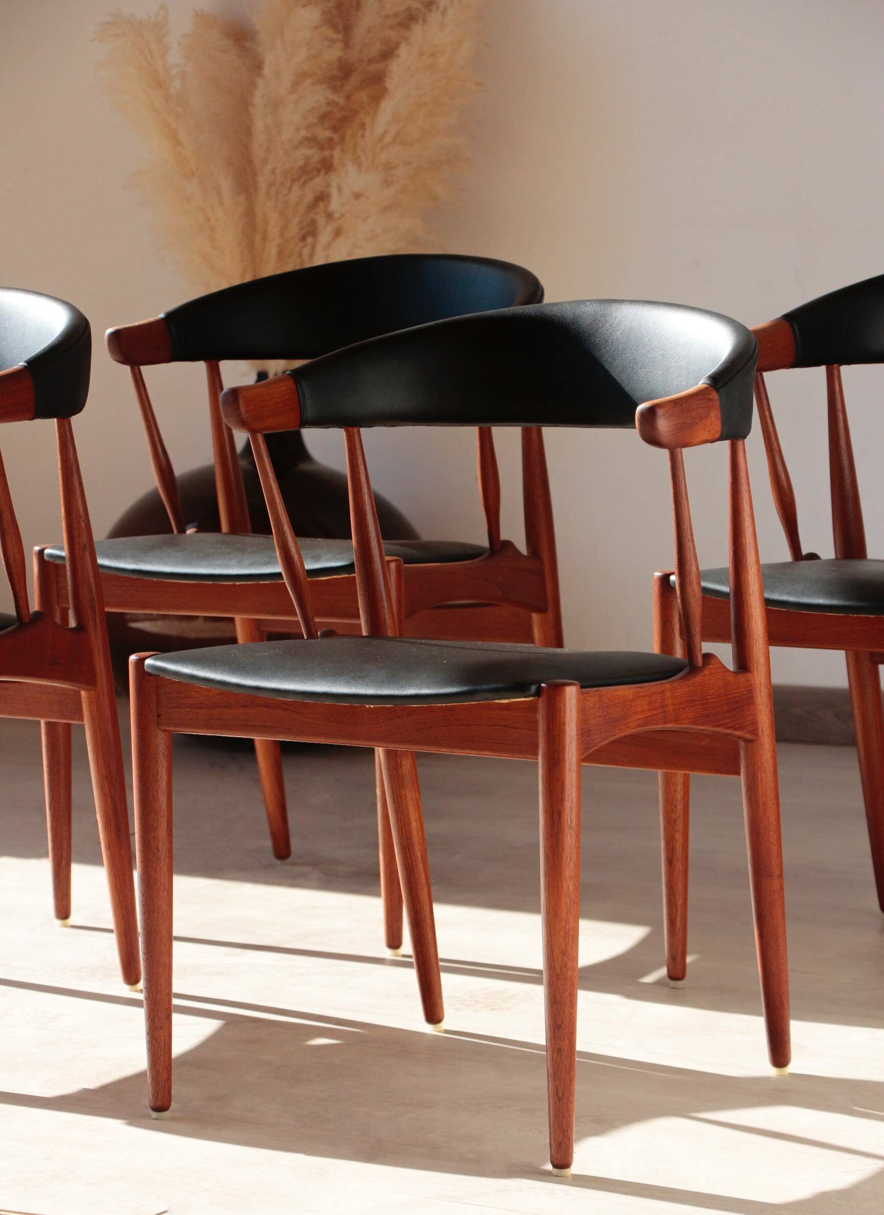Set of 4 Johannes Andersen Scandinavian teak armchairs, 1960s
