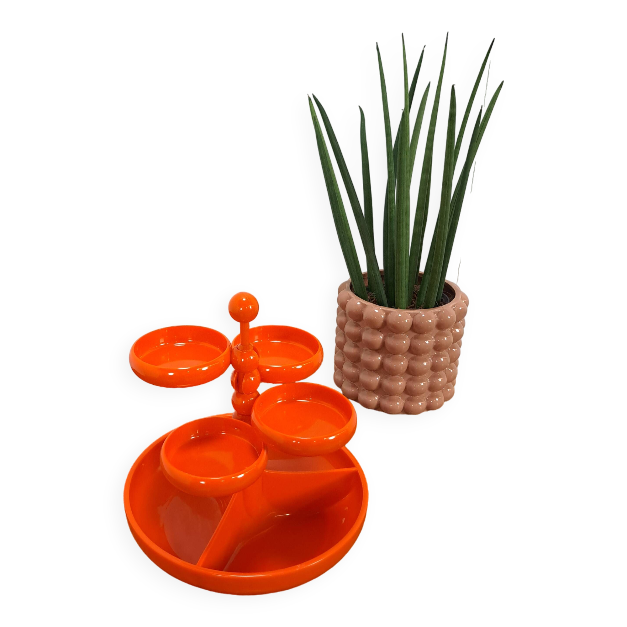 Orange plastic bowl set Emsa Germany vintage