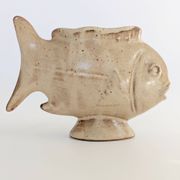 Vintage fish-shaped pot, French ceramic, 1960s