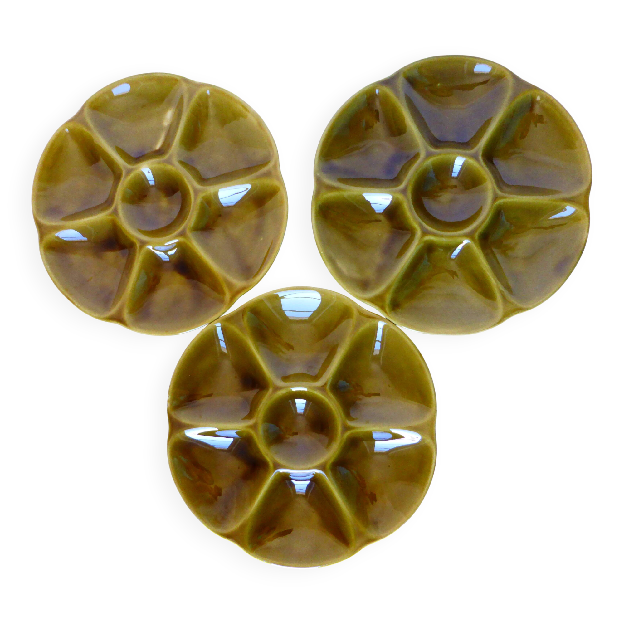 3 vintage oyster plates from Gien in porcelain 2106173