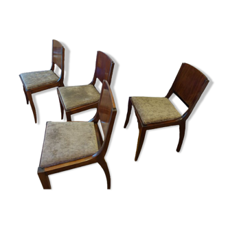 Set of 4 art deco chairs rosewood veneer