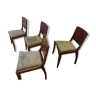 Ensemble de 4 chaises art déco plaquage palissandre