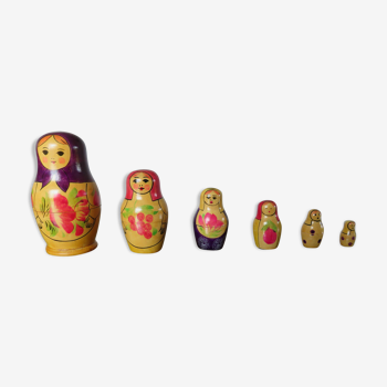 6 poupées russes, gigognes, Matriochkas années 60 70