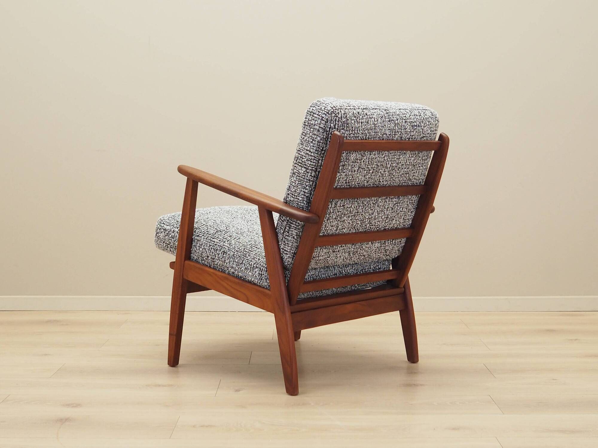 Danish armchair in wood and fabric, 1970s