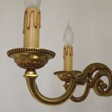 French Vintage Mid-Century Bronze 5-Light Traditional Style Chandelier