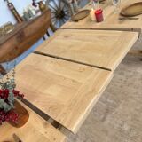 Solid oak farmhouse table with extensions