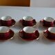 Set of 6 Apilco cups ** Rare colour Bordeaux or Burgundy **