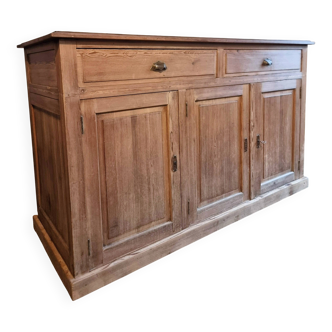 French rustic sideboard from the 1920s – Antique pine sideboard – Kitchen island – 3-door storage unit
