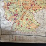 Cold war map of ddr east germany and west germany map 1963 linen school map