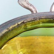 Napoleon III Art Nouveau glass and silver-plated biscuit jar