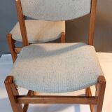 Pair of modernist chairs in solid elm 1970